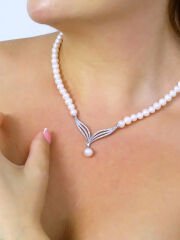 Mutluinci Mig06 925 Ayar Gümüş Zirkon Taş 8mm Doğal İnci Kolye-Küpe-Yüzük-Bileklik 4lü Set